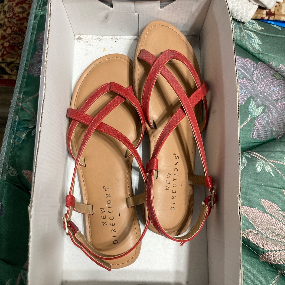 Red sandals from Belk! Size 6. New with tags never worn.